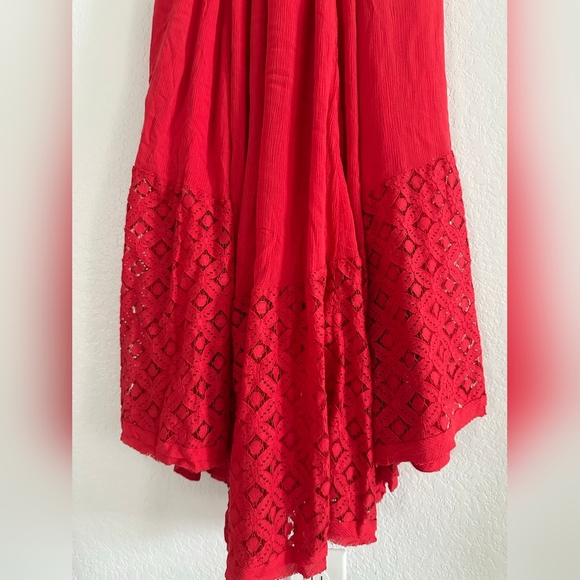 New Free People Lost in Sunset Maxi Dress Heart Eyes Red Small - Picture 9 of 14